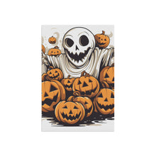 DistinctInk Garden & House Banner / Flag with Ghostly Skeleton and Pumpkins Design for Halloween