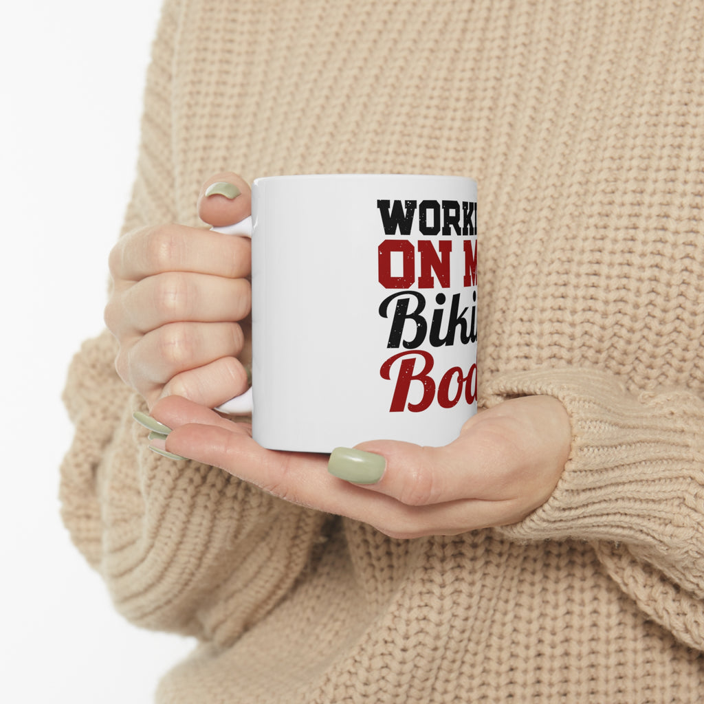 Glossy White Coffee / Tea Mug - Working On My Bikini Body, view 10