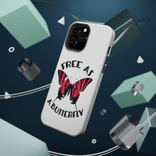 DistinctInk ToughCase for Apple iPhone, Compatible with MagSafe Charging - Free as a Butterfly - Pink