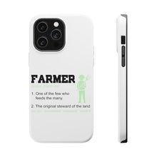 DistinctInk ToughCase for Apple iPhone, Compatible with MagSafe Charging - Farmer Definition - Few Who Feeds Many