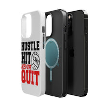 DistinctInk ToughCase for Apple iPhone, Compatible with MagSafe Charging - Hustle Hit Never Quit Volleyball
