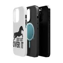DistinctInk ToughCase for Apple iPhone, Compatible with MagSafe Charging - Just Get Over It - Horse Jump