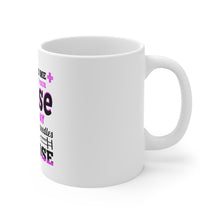 DistinctInk Glossy White Coffee / Tea Mug - Be Nice I May Be Your Nurse Choose Needles