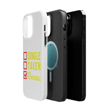 DistinctInk ToughCase for Apple iPhone, Compatible with MagSafe Charging - Single Taken Busy Playing Baseball