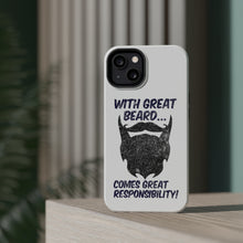 DistinctInk ToughCase for Apple iPhone, Compatible with MagSafe Charging - With Great Beard Comes Great Responsibility