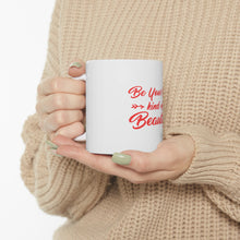 DistinctInk Glossy White Coffee / Tea Mug - Be Your Own Kind of Beautiful
