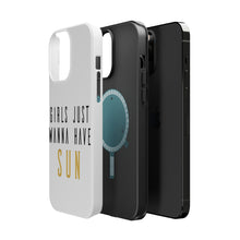 DistinctInk ToughCase for Apple iPhone, Compatible with MagSafe Charging - Girls Just Wanna Have Sun