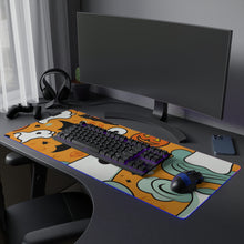 DistinctInk LED Gaming Mouse Pad with Flying Pumpkin Bats Design for Halloween