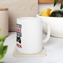 DistinctInk Glossy White Coffee / Tea Mug - Video Games Don't Make Me Violent Lag Does