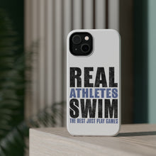 DistinctInk ToughCase for Apple iPhone, Compatible with MagSafe Charging - Real Athletes Swim Rest Play Games