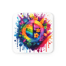 DistinctInk (Set of 4) Corkwood Coasters with The Road to FulfillmentDesign for LGBTQ+ Pride