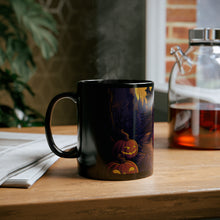 DistinctInk Black Coffee Mug - Ghostly Ghouls in the Graveyard for Halloween