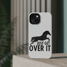 DistinctInk ToughCase for Apple iPhone, Compatible with MagSafe Charging - Just Get Over It - Horse Jump