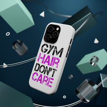 DistinctInk ToughCase for Apple iPhone, Compatible with MagSafe Charging - Gym Hair Don't Care