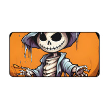 DistinctInk Desk Mat with Haunted Jack-O'-Skeleton Design for Halloween