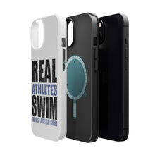 DistinctInk ToughCase for Apple iPhone, Compatible with MagSafe Charging - Real Athletes Swim Rest Play Games