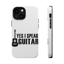 DistinctInk ToughCase for Apple iPhone, Compatible with MagSafe Charging - Yes I Speak Guitar