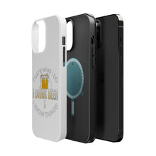 DistinctInk ToughCase for Apple iPhone, Compatible with MagSafe Charging - I Drink Beer & I Know Things