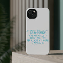 DistinctInk ToughCase for Apple iPhone, Compatible with MagSafe Charging - Persuade My Wife to Marry Me