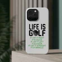 DistinctInk ToughCase for Apple iPhone, Compatible with MagSafe Charging - Life is Golf Slice Hook Straight Miracle