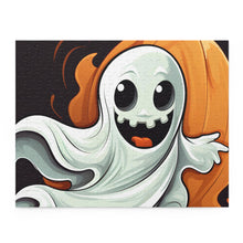 DistinctInk Jigsaw Puzzle with Silly Specter Sprites Design for Halloween
