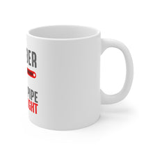 DistinctInk Glossy White Coffee / Tea Mug - Plumber - Laying Pipe Day & Night