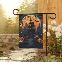 DistinctInk Garden & House Banner / Flag with Spooky Trick or Treating Design for Halloween