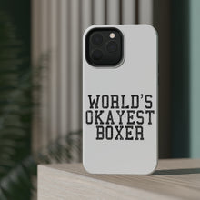DistinctInk ToughCase for Apple iPhone, Compatible with MagSafe Charging - World's Okayest Boxer