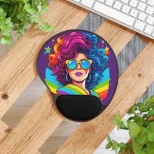 DistinctInk Mouse Pad with Wrist Rest  with Life's Unforgettable Moments Design for LGBTQ+ Pride