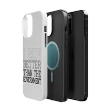 DistinctInk ToughCase for Apple iPhone, Compatible with MagSafe Charging - I Run Better Than the Government