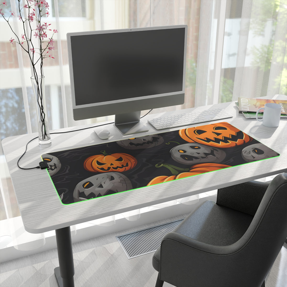 LED Gaming Mouse Pad with Haunted Harvest Time Design for Halloween, view 28