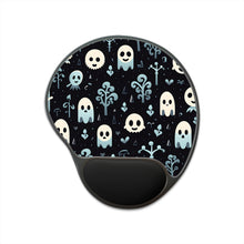 DistinctInk Mouse Pad with Wrist Rest  with Ghastly Skeletal Shadows Design for Halloween