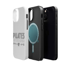 DistinctInk ToughCase for Apple iPhone, Compatible with MagSafe Charging - Pilates Best With Caffeine