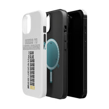 DistinctInk ToughCase for Apple iPhone, Compatible with MagSafe Charging - Guides to Woodworking Saw Glue Sand Beer