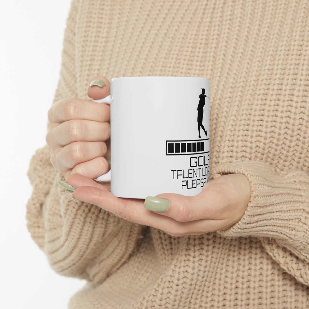 Glossy White Coffee / Tea Mug - Golf Talent Loading Please Wait, view 10