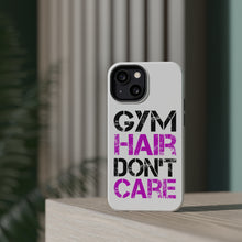 DistinctInk ToughCase for Apple iPhone, Compatible with MagSafe Charging - Gym Hair Don't Care