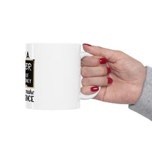 DistinctInk Glossy White Coffee / Tea Mug - I Am A Teacher Make Difference Not Money