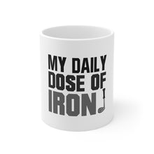 DistinctInk Glossy White Coffee / Tea Mug - My Daily Dose of Iron Golf