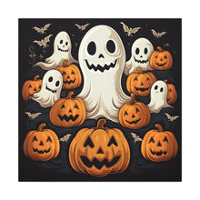 DistinctInk Canvas Wall Art with Haunted Skeleton Jack-O-Lantern for Halloween