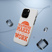 DistinctInk ToughCase for Apple iPhone, Compatible with MagSafe Charging - Teamwork Makes the Dream Work Basketball