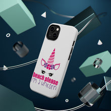 DistinctInk ToughCase for Apple iPhone, Compatible with MagSafe Charging - Beach Please I'm a Unicorn