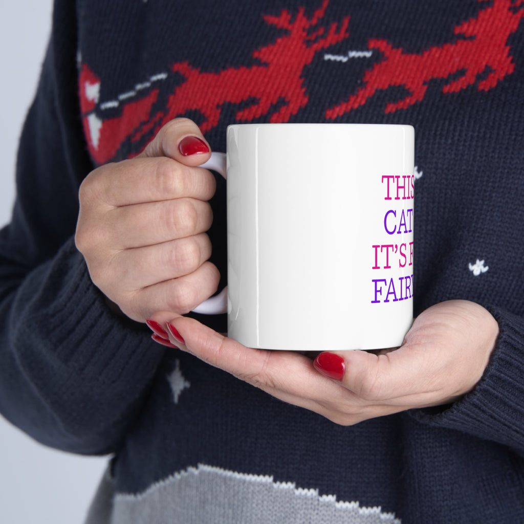 Glossy White Coffee / Tea Mug - This Isn't Cat Hair It's Feline Fairy Dust, view 11