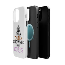 DistinctInk ToughCase for Apple iPhone, Compatible with MagSafe Charging - I'm a Queen Crowned in My Curls