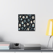 DistinctInk Canvas Wall Art with Ghastly Skeletal Shadows for Halloween