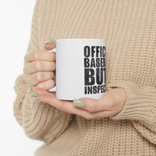 DistinctInk Glossy White Coffee / Tea Mug - Official Baseball Butt Inspector