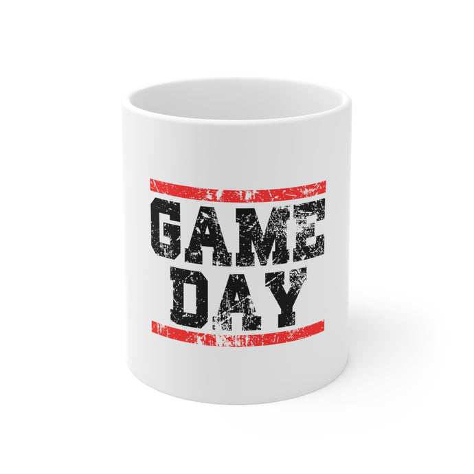 DistinctInk Glossy White Coffee / Tea Mug - Game Day