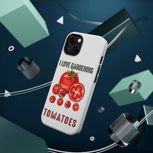 DistinctInk ToughCase for Apple iPhone, Compatible with MagSafe Charging - I Love Gardening from My Head Tomatoes