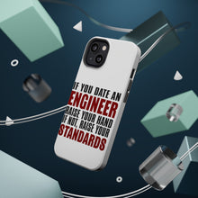 DistinctInk ToughCase for Apple iPhone, Compatible with MagSafe Charging - Date Engineer or Raise Your Standards