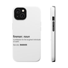 DistinctInk ToughCase for Apple iPhone, Compatible with MagSafe Charging - Fireman Definition Profession for Toughest