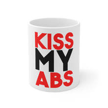 DistinctInk Glossy White Coffee / Tea Mug - Kiss My Abs